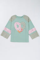 Patchwork Heart Top-Long Sleeve Tops-Krush Kandy, Women's Online Fashion Boutique Located in Phoenix, Arizona (Scottsdale Area)
