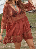 Lace Detail Plunge Cover-Up Dress-Rae Collective, Women's Online Fashion Boutique Located in Phoenix, Arizona (Scottsdale Area)