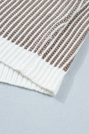 Pale Khaki Contrast Trim Ribbed Knit Sweater Tank