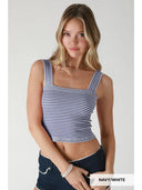 Modal Striped Square Crop Top