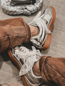 Silver Starlight Ribbon Lace Sneaker-Sneakers-Rae Collective, Women's Online Fashion Boutique Located in Phoenix, Arizona (Scottsdale Area)