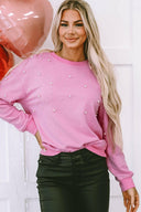 Pearl Round Neck Dropped Shoulder Sweatshirt-Sweaters-Rae Collective, Women's Online Fashion Boutique Located in Phoenix, Arizona (Scottsdale Area)