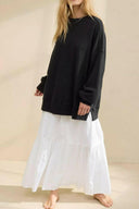 Side Slit Round Neck Long Sleeve Sweatshirt-Rae Collective, Women's Online Fashion Boutique Located in Phoenix, Arizona (Scottsdale Area)