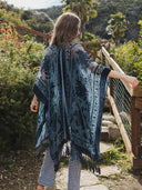 Velvet Mesh Tapestry Tassel Kimono-Kimonos-Rae Collective, Women's Online Fashion Boutique Located in Phoenix, Arizona (Scottsdale Area)