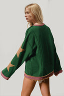 Star Patched Long Sleeve Sweatshirt-Sweatshirts-Rae Collective, Women's Online Fashion Boutique Located in Phoenix, Arizona (Scottsdale Area)