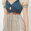 Boho Denim Patchwork Midi Dress-Dresses-Rae Collective, Women's Online Fashion Boutique Located in Phoenix, Arizona (Scottsdale Area)