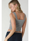 Modal Striped Square Crop Top