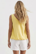 Contrast Twisted Strap High Low Bubble Top