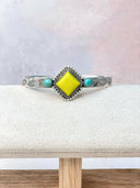 Rosarita Square Bar Turquoise Cuff-Bracelets-Krush Kandy, Women's Online Fashion Boutique Located in Phoenix, Arizona (Scottsdale Area)