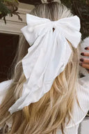 White Oversized Ribbon Bowknot Satin Hair Clip-Krush Kandy, Women's Online Fashion Boutique Located in Phoenix, Arizona (Scottsdale Area)