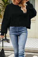 Round Neck Dropped Shoulder Sweater-Rae Collective, Women's Online Fashion Boutique Located in Phoenix, Arizona (Scottsdale Area)