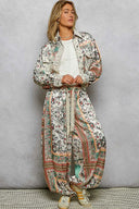 Elastic Waistband Paisley Casual Jogger Pants