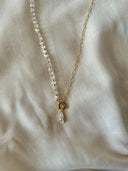 Morgan Clear Crystal Bead Gold Pendant Necklace-Necklace-Krush Kandy, Women's Online Fashion Boutique Located in Phoenix, Arizona (Scottsdale Area)