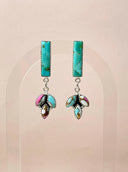 Cotton Candy & Turquoise Bar Earrings-Earrings-Krush Kandy, Women's Online Fashion Boutique Located in Phoenix, Arizona (Scottsdale Area)