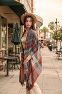 Multicolor Plaid Pocket Ruana-Scarves-Krush Kandy, Women's Online Fashion Boutique Located in Phoenix, Arizona (Scottsdale Area)