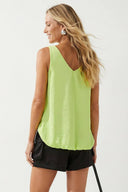 Contrast Twisted Strap High Low Bubble Top