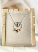 Angel Dahlia & Deer Fawn Honey Bee Halo Necklace