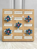 Indigo Blue Dahlia & Mimosa Opal Mixed Rings Bag 14