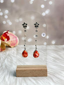 Desert Coral Dahlia Earrings