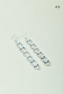 Sterling Silver Six Stone Cascading Earrings-Drop Earrings-Rae Collective, Women's Online Fashion Boutique Located in Phoenix, Arizona (Scottsdale Area)