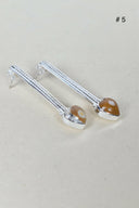 Silver Solitaire Bar Earrings-Drop Earrings-Rae Collective, Women's Online Fashion Boutique Located in Phoenix, Arizona (Scottsdale Area)
