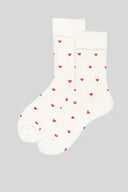 White Valentines Heart Pattern Crew Socks-Socks-Rae Collective, Women's Online Fashion Boutique Located in Phoenix, Arizona (Scottsdale Area)