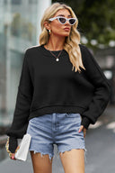 Round Neck Drop Shoulder Long Sleeve Sweater-Rae Collective, Women's Online Fashion Boutique Located in Phoenix, Arizona (Scottsdale Area)
