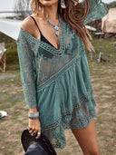 Lace Detail Plunge Cover-Up Dress-Rae Collective, Women's Online Fashion Boutique Located in Phoenix, Arizona (Scottsdale Area)