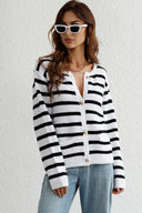 Striped Button Down Long Sleeve Cardigan-Rae Collective, Women's Online Fashion Boutique Located in Phoenix, Arizona (Scottsdale Area)