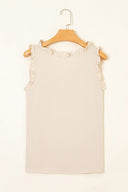Soft Ruffle Trim Sleeveless Top-Tops-Krush Kandy, Women's Online Fashion Boutique Located in Phoenix, Arizona (Scottsdale Area)