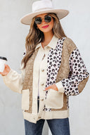 Leopard Colorblock Quilted Patchwork Jacket-Jacket-Krush Kandy, Women's Online Fashion Boutique Located in Phoenix, Arizona (Scottsdale Area)