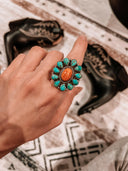 Turquoise & Spiny Oyster Blossom Ring | Rae Collective Original-Rae Collective, Women's Online Fashion Boutique Located in Phoenix, Arizona (Scottsdale Area)