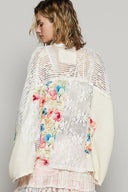 Oversized Floral Pattern Double Gauze Cardigan Sale