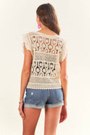 Crochet Button Down Eyelet Vest Top