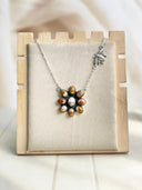 Daisy Angel Dahlia & Deer Fawn Honey Bee Necklace