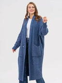 Pocketed Open Front Long Sleeve Longline Cardigan-Rae Collective, Women's Online Fashion Boutique Located in Phoenix, Arizona (Scottsdale Area)