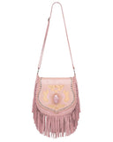 Monarch Butterfly Fringe Bag – Dusty Pink