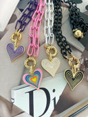 The Best Heart Enamel and Chain Magnetic Necklace-Necklaces-Rae Collective, Women's Online Fashion Boutique Located in Phoenix, Arizona (Scottsdale Area)