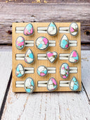 One Of A Kind Pink Turquoise Slab Rings MADE TO ORDER-Ring Sizers-Rae Collective, Women's Online Fashion Boutique Located in Phoenix, Arizona (Scottsdale Area)