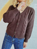 Cable-Knit V-Neck Button Down Long Sleeve Cardigan-Rae Collective, Women's Online Fashion Boutique Located in Phoenix, Arizona (Scottsdale Area)