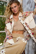 Oversized Woven Floral Print Shacket