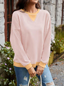 Lovelet Contrast Round Neck Long Sleeve Sweatshirt-Rae Collective, Women's Online Fashion Boutique Located in Phoenix, Arizona (Scottsdale Area)