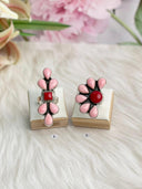 Days of Spring Collection Red Rosarita & Pink Conch Rings
