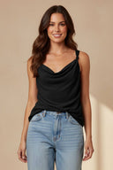 Cowl Neck Tank With Knotted Strap