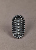 Sterling Silver Jeweled Fossil Crawler Ring-Crawler Rings-Rae Collective, Women's Online Fashion Boutique Located in Phoenix, Arizona (Scottsdale Area)