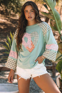 Patchwork Heart Top-Long Sleeve Tops-Krush Kandy, Women's Online Fashion Boutique Located in Phoenix, Arizona (Scottsdale Area)