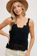 Boho Chic Crochet Cami Top-Tanks-Rae Collective, Women's Online Fashion Boutique Located in Phoenix, Arizona (Scottsdale Area)