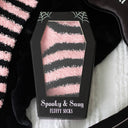 Pastel Pink and Black Striped Socks in Gothic Coffin Gift Box-Krush Kandy, Women's Online Fashion Boutique Located in Phoenix, Arizona (Scottsdale Area)
