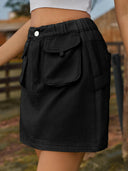 Pocketed Elastic Waist Denim Skirt-Rae Collective, Women's Online Fashion Boutique Located in Phoenix, Arizona (Scottsdale Area)