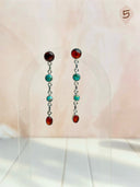 Amber, Turquoise & Crystals Mixed Earrings-Earrings-Krush Kandy, Women's Online Fashion Boutique Located in Phoenix, Arizona (Scottsdale Area)